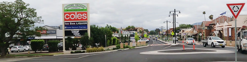 busy Scone shopping center