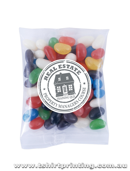 Assorted Colour Mini Jelly Beans in 60 Gram Cello Bag