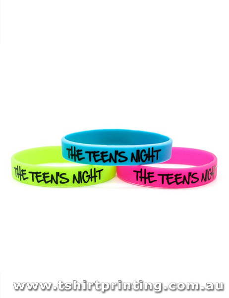 Fluro Coloured Silicone Wristband