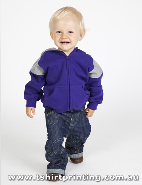 H35K Ramo Kids Shoulder Contrast Panel Hoodie with Zipper