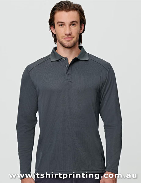 P71LM Winning Spirit Men's Lucky Bamboo Long Sleeve Polo