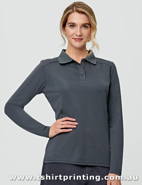 P71LW Winning Spirit Lucky Bamboo Long Sleeve Polo Ladies