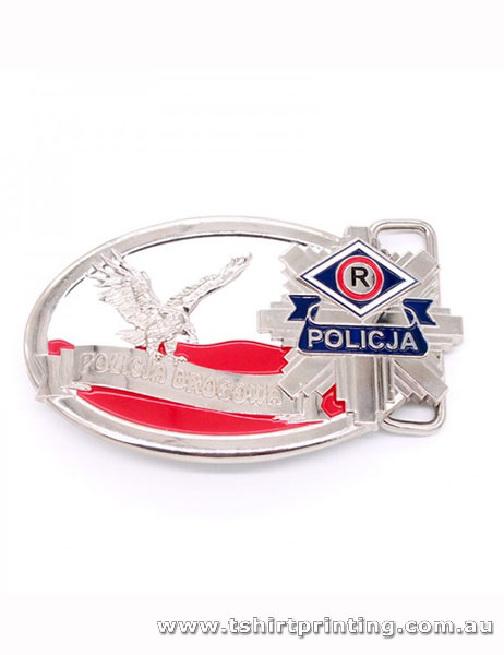 Policja Drogowa Colored Metal 2D or 3D Zinc Alloy Belt Buckles