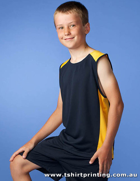 S65K Aussie Pacific Kid's Polyester Premier Singlet