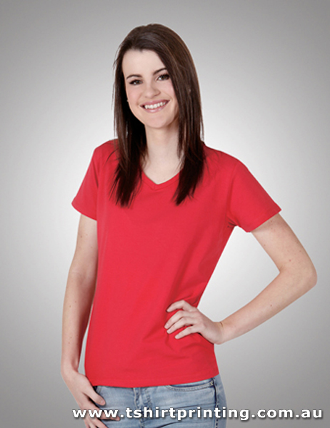 T25W Ladies Cotton Lycra (V Neck) Tshirt