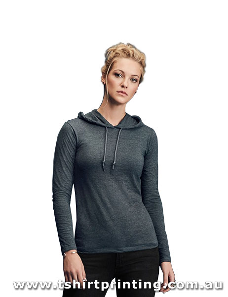 T84LW Anvil Ladies' Long Sleeve Hooded Tshirt