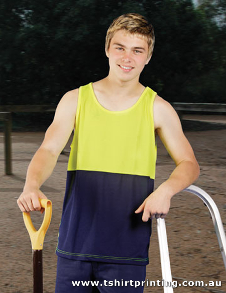 W02S Mens Hi-Vis Micro Cool Singlet