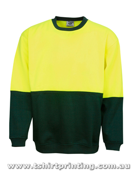 W158F Blue Whale Hi Vis Fleecy Sweat, crew neck