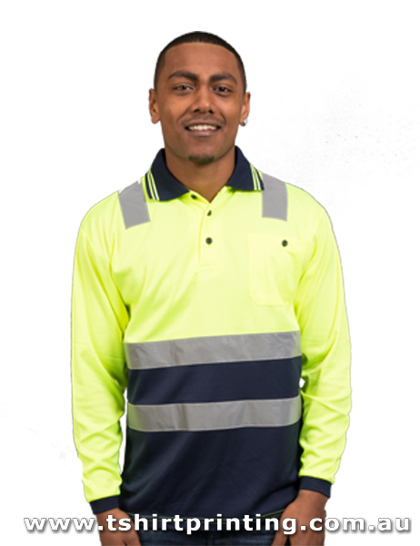 W187LP Sportage Hi Viz Day/Night Micromesh Long Sleeve Polo