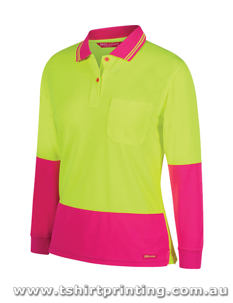 W22P Johnny Bobbin Ladies Hi Vis L/S Comfort Polo