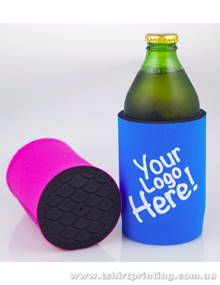 Screen Printed Stubby Cooler - Glued Base - Taped Seams